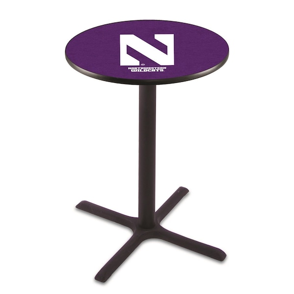 42" Blk Wrinkle Northwestern Pub Table